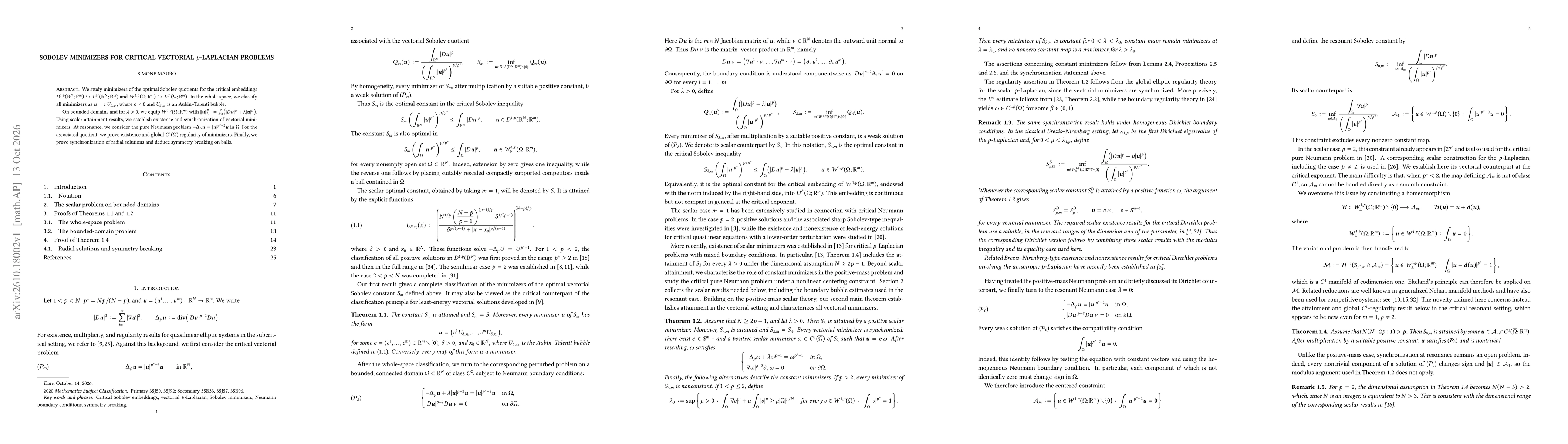 Thumbnail for Sobolev Minimizers for Critical Vectorial $p$-Laplacian Problems