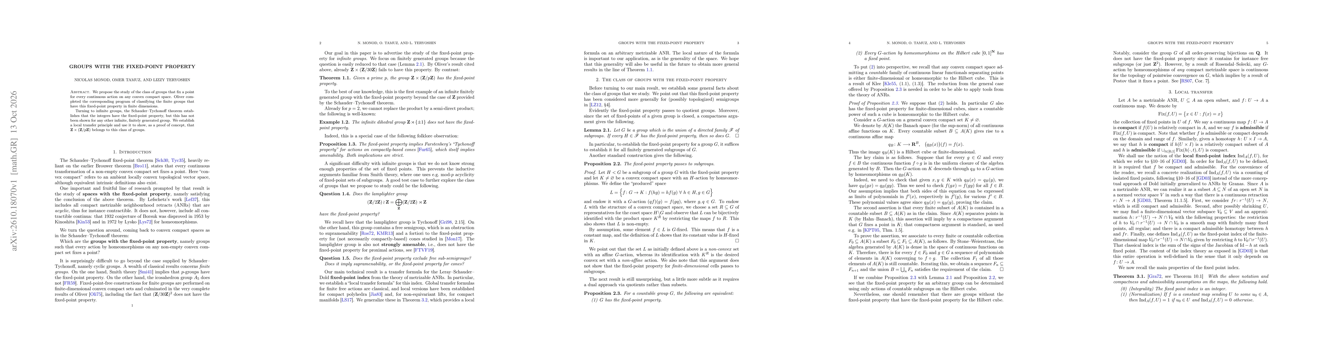 Thumbnail for Groups with the fixed-point property
