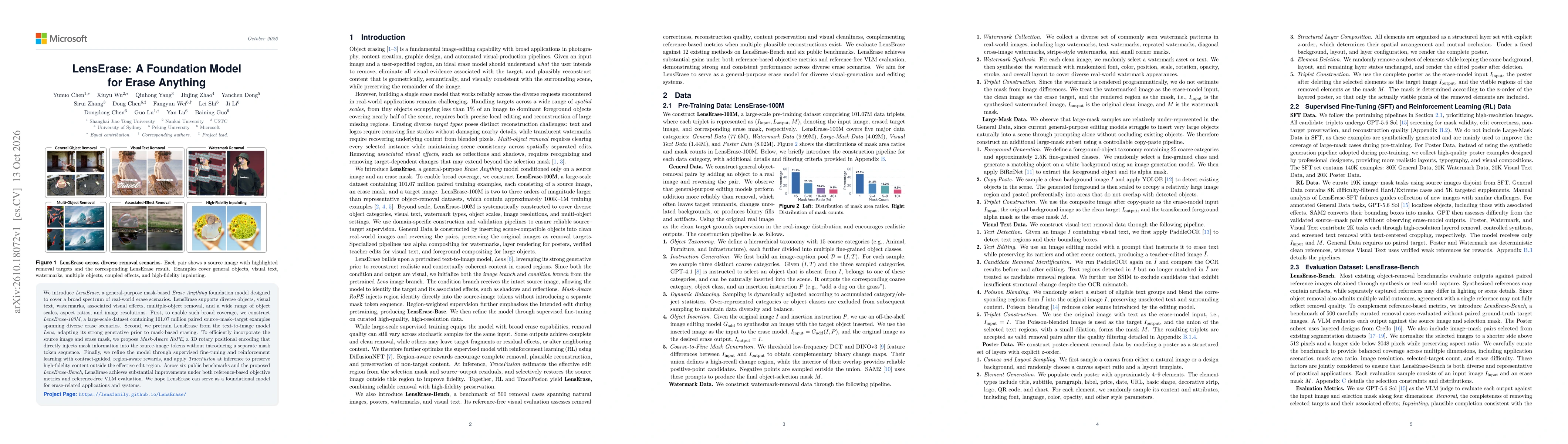 Thumbnail for LensErase: A Foundation Model for Erase Anything