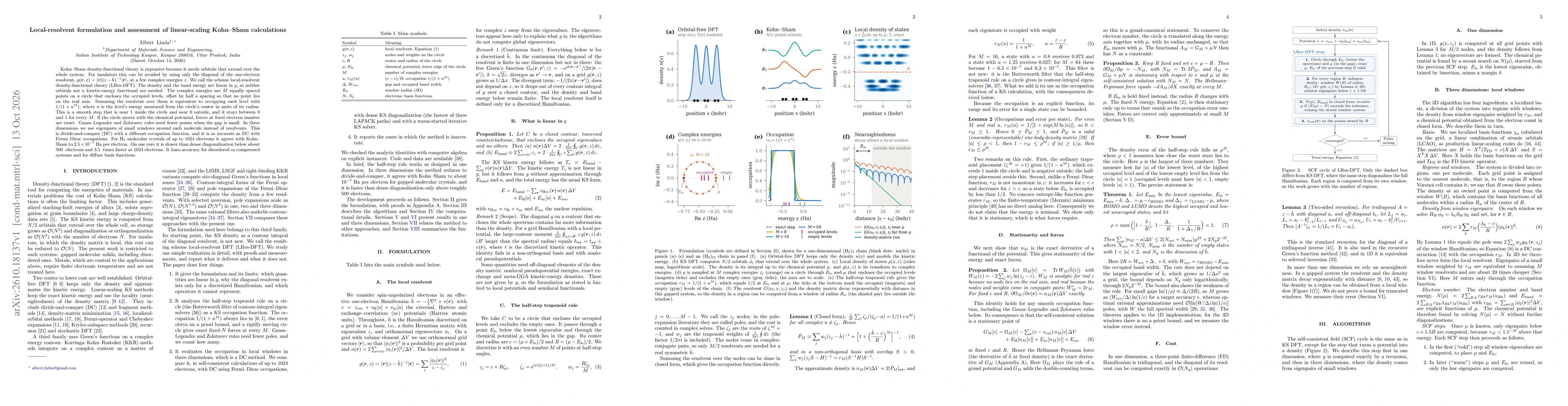 Thumbnail for Local-resolvent formulation and assessment of linear-scaling Kohn-Sham calculations