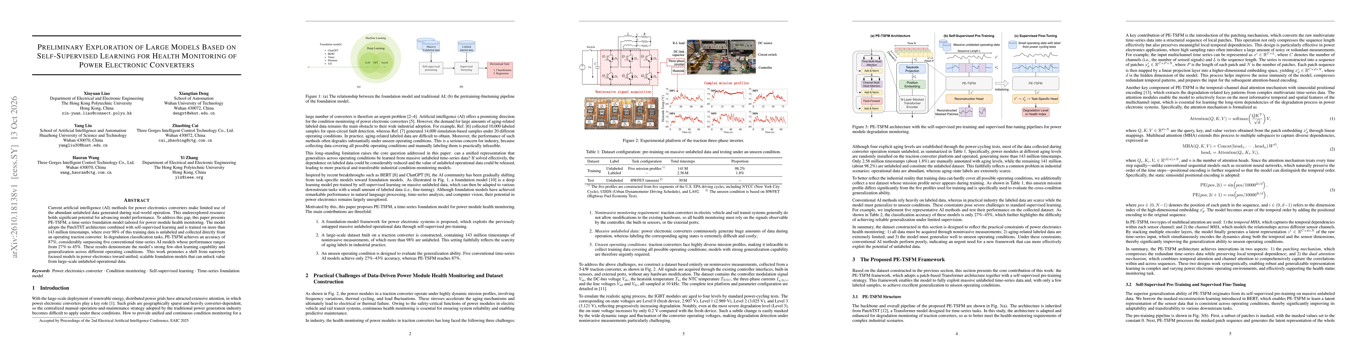 Thumbnail for Preliminary Exploration of Large Models Based on Self-Supervised Learning for Health Monitoring of Power Electronic Converters