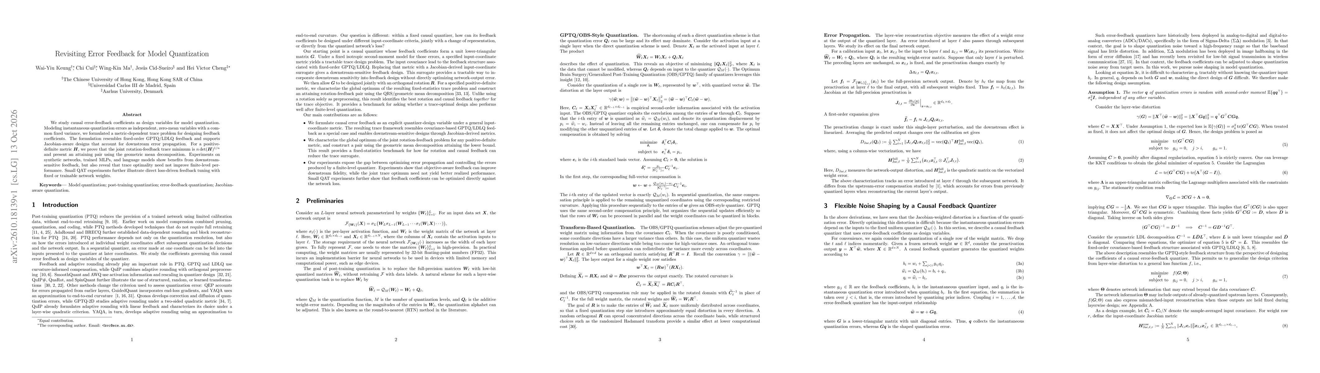 Thumbnail for Revisiting Error Feedback for Model Quantization