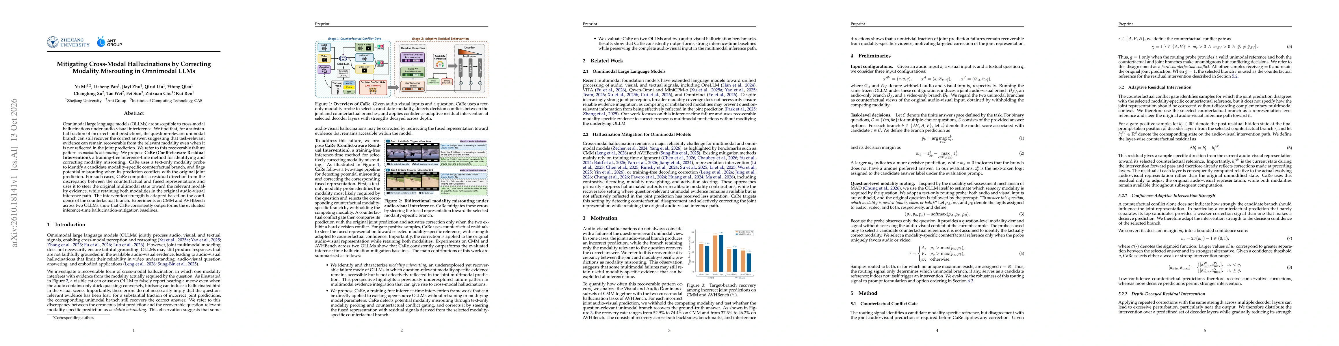 Thumbnail for Mitigating Cross-Modal Hallucinations by Correcting Modality Misrouting in Omnimodal LLMs