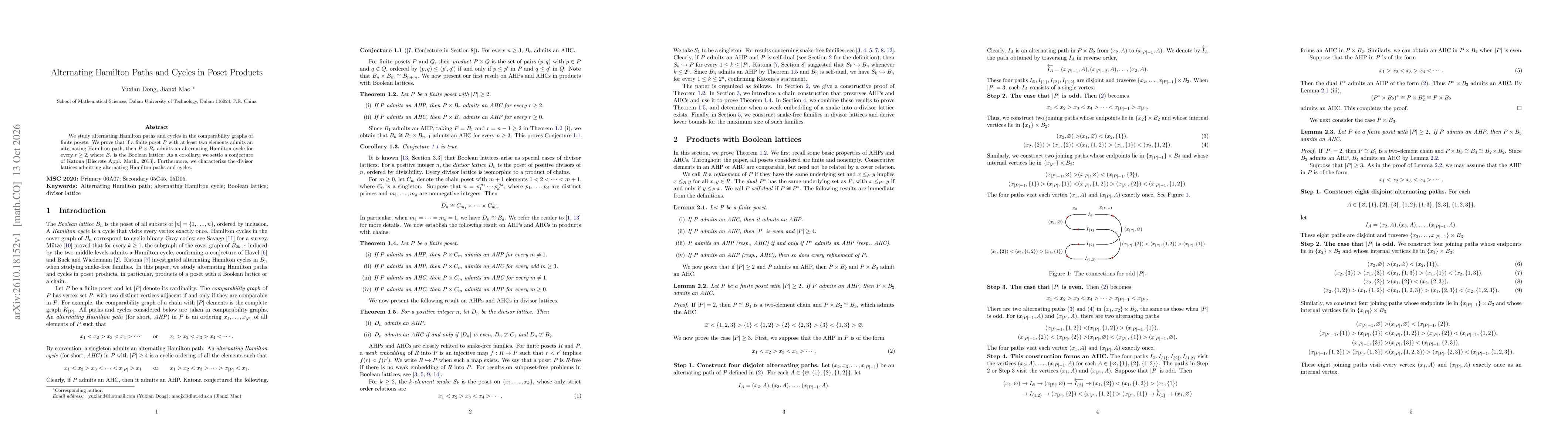 Thumbnail for Alternating Hamilton Paths and Cycles in Poset Products