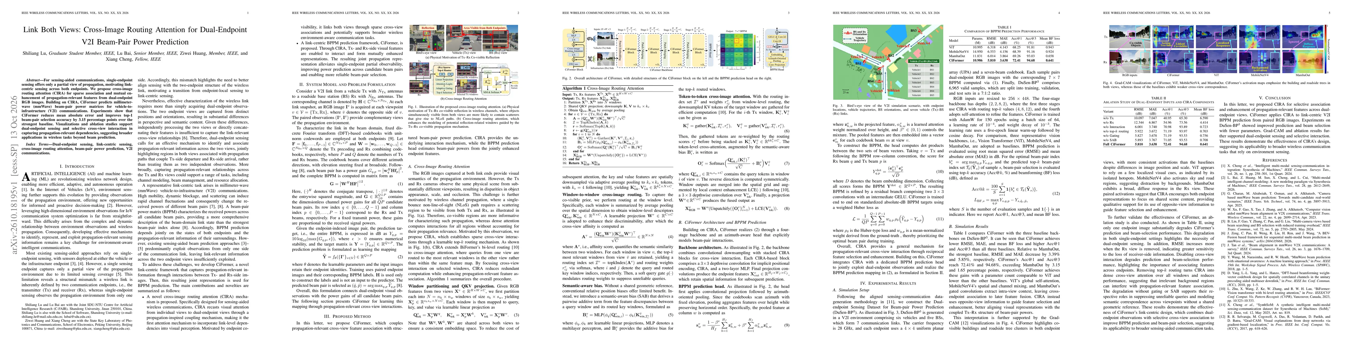 Thumbnail for Link Both Views: Cross-Image Routing Attention for Dual-Endpoint V2I Beam-Pair Power Prediction