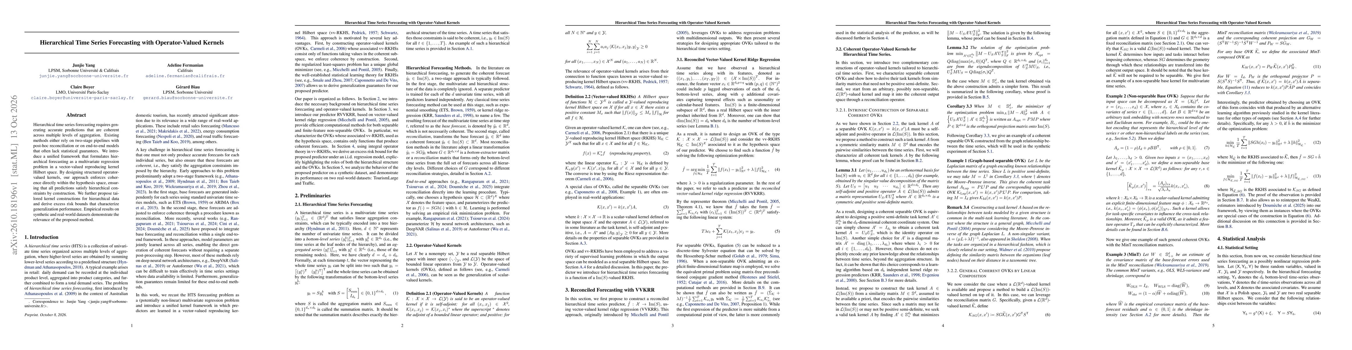 Thumbnail for Hierarchical Time Series Forecasting with Operator-Valued Kernels