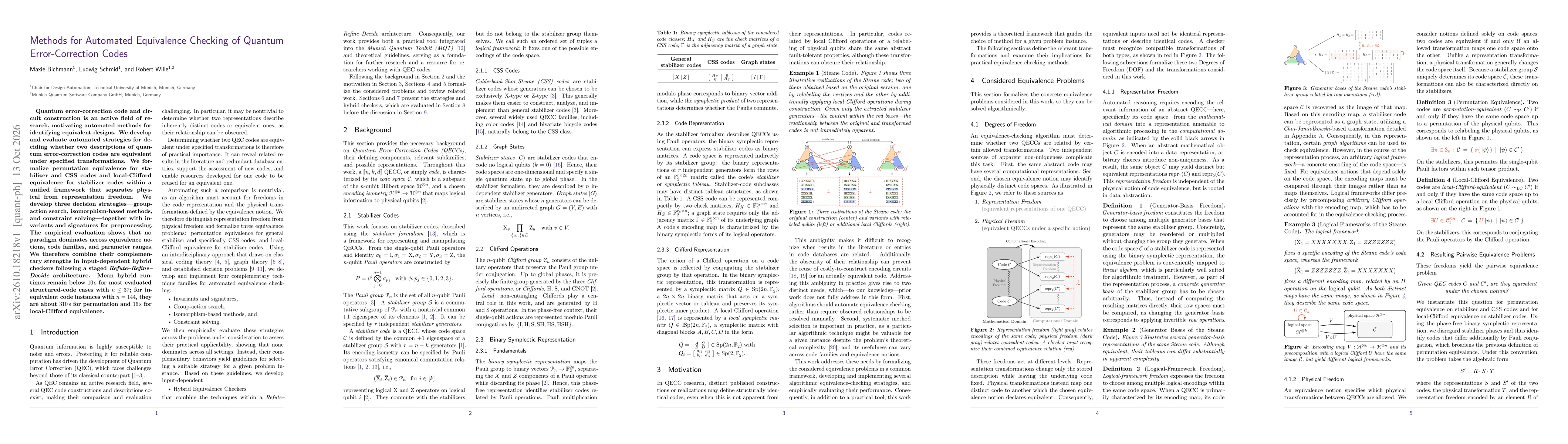 Thumbnail for Methods for Automated Equivalence Checking of Quantum Error-Correction Codes