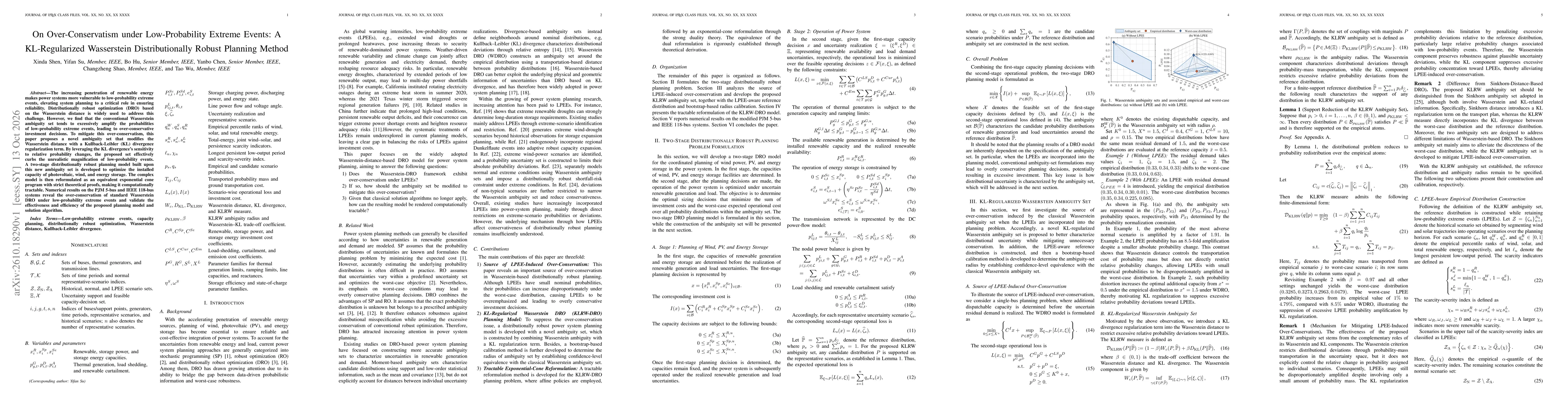 Thumbnail for On Over-Conservatism Under Low-Probability Extreme Events: A KL-Regularized Wasserstein Distributionally Robust Planning Method