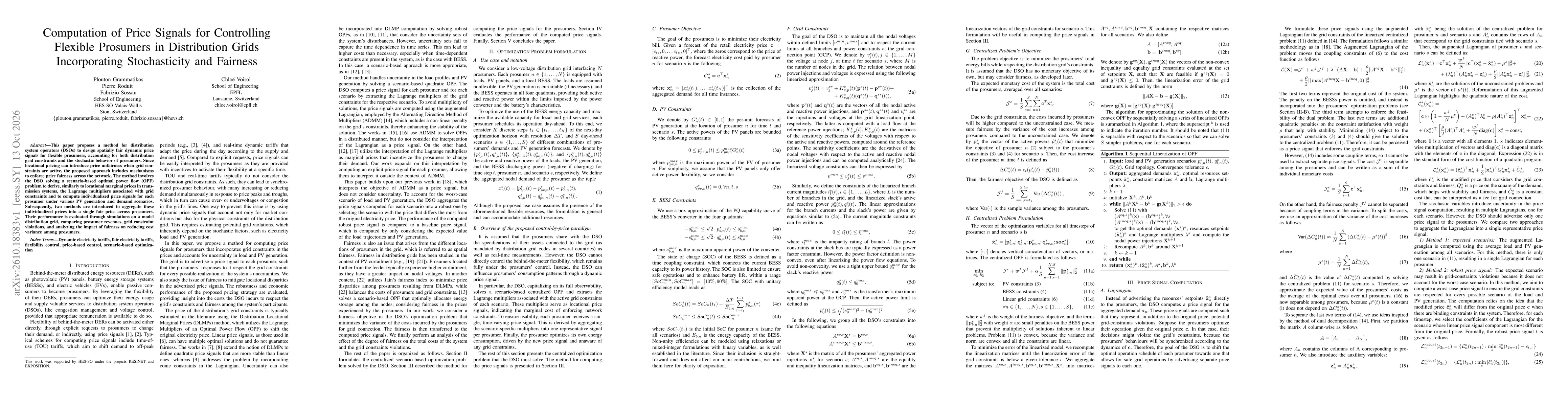 Thumbnail for Computation of Price Signals for Controlling Flexible Prosumers in Distribution Grids Incorporating Stochasticity and Fairness