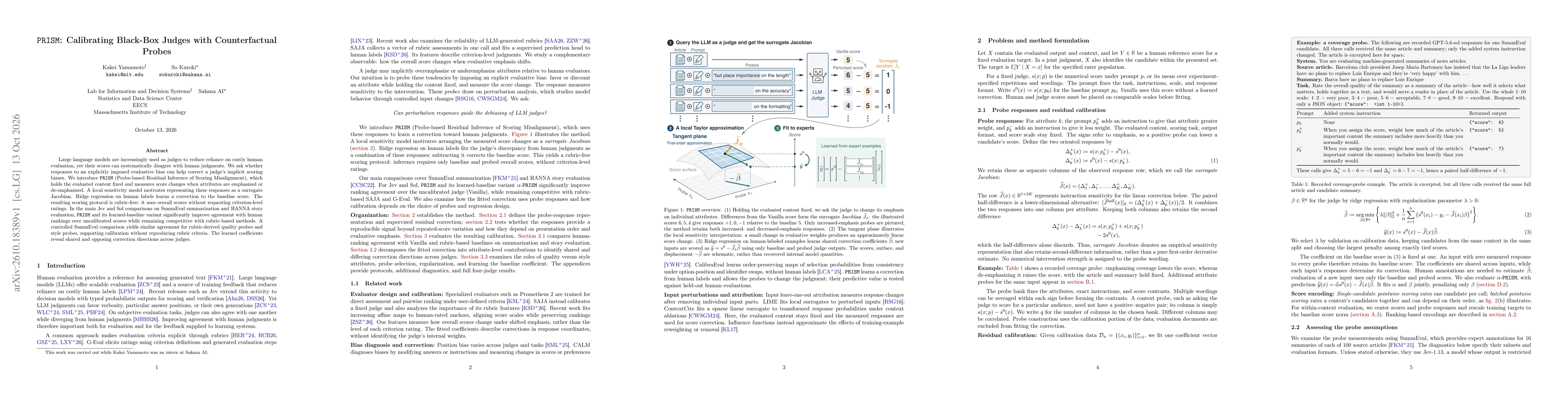 Thumbnail for PRISM: Calibrating Black-Box Judges with Counterfactual Probes