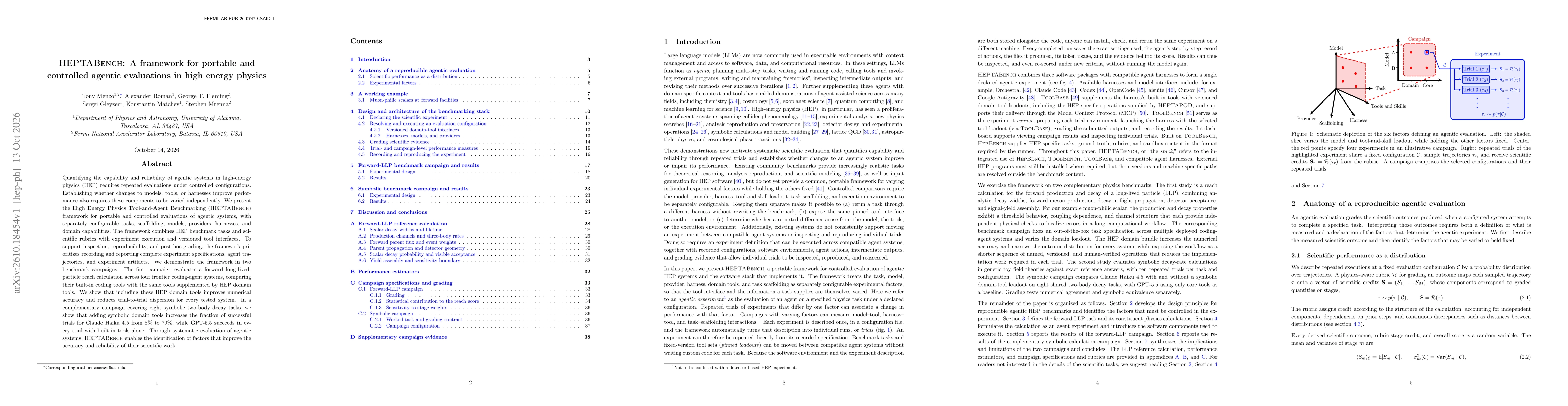 Thumbnail for HEPTABench: A framework for portable and controlled agentic evaluations in high energy physics