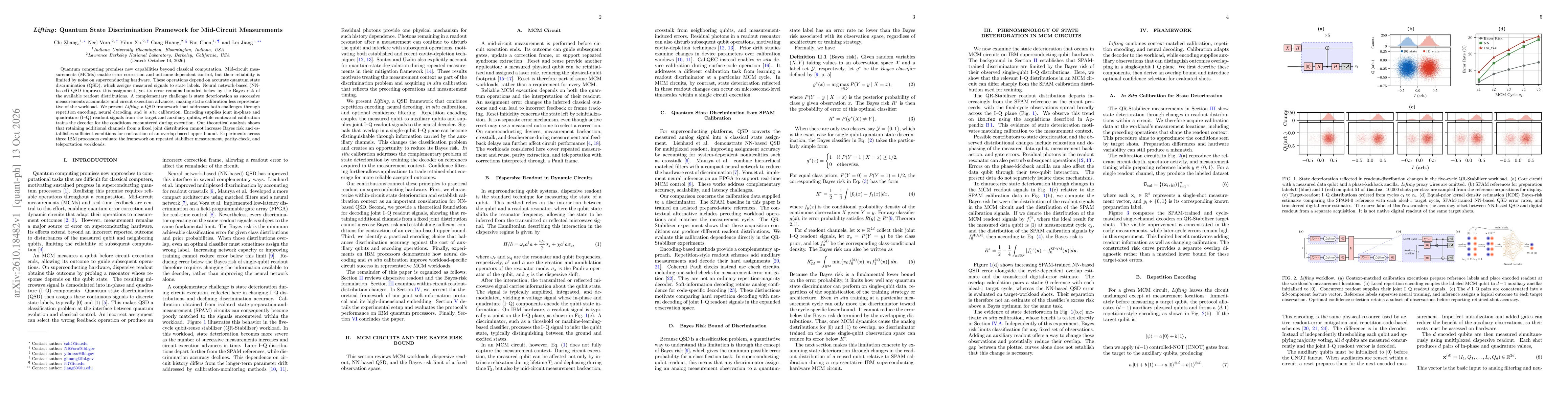 Thumbnail for Lifting: Quantum State Discrimination Framework for Mid-Circuit Measurements