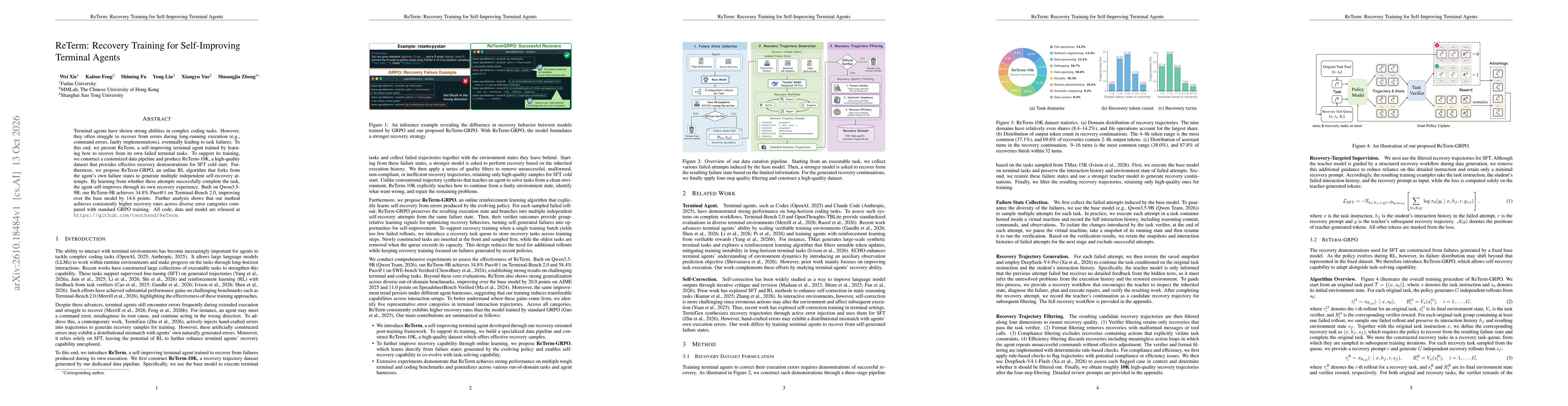 Thumbnail for ReTerm: Recovery Training for Self-Improving Terminal Agents