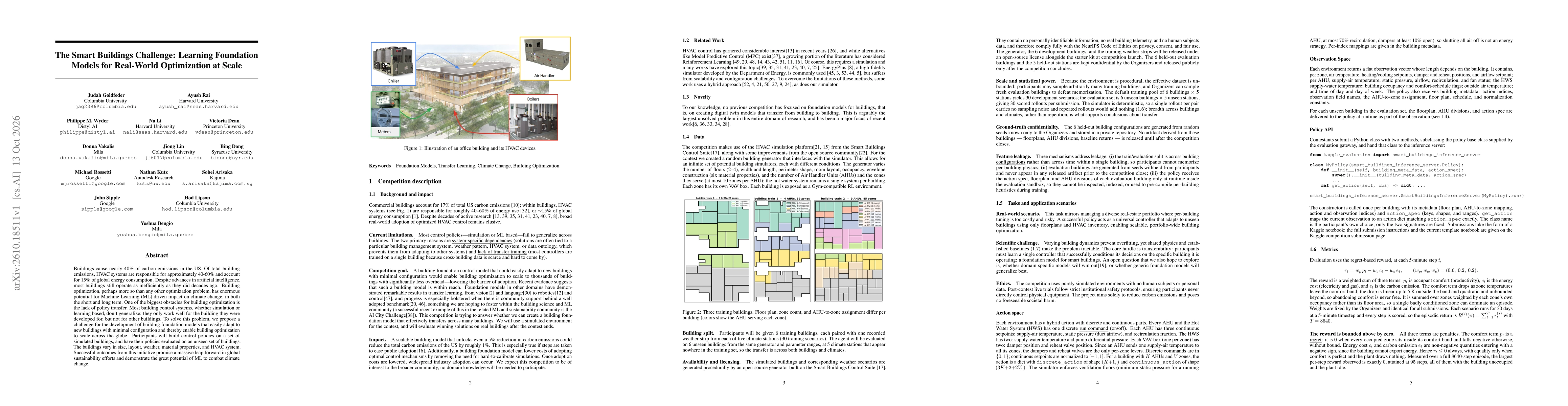 Thumbnail for The Smart Buildings Challenge: Learning Foundation Models for Real-World Optimization at Scale