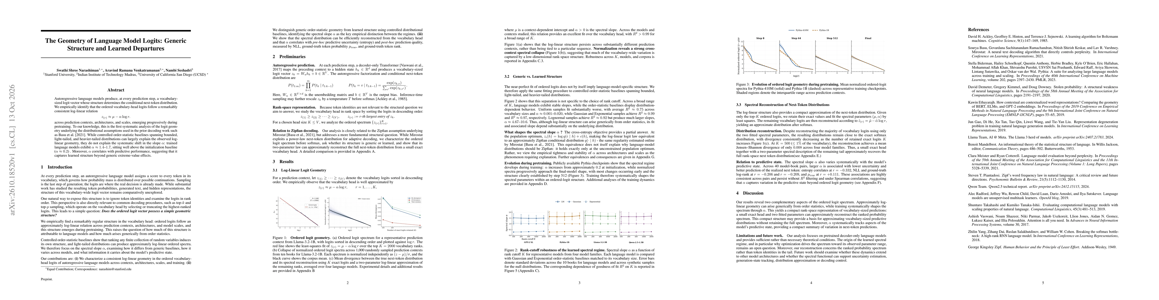 Thumbnail for The Geometry of Language Model Logits: Generic Structure and Learned Departures