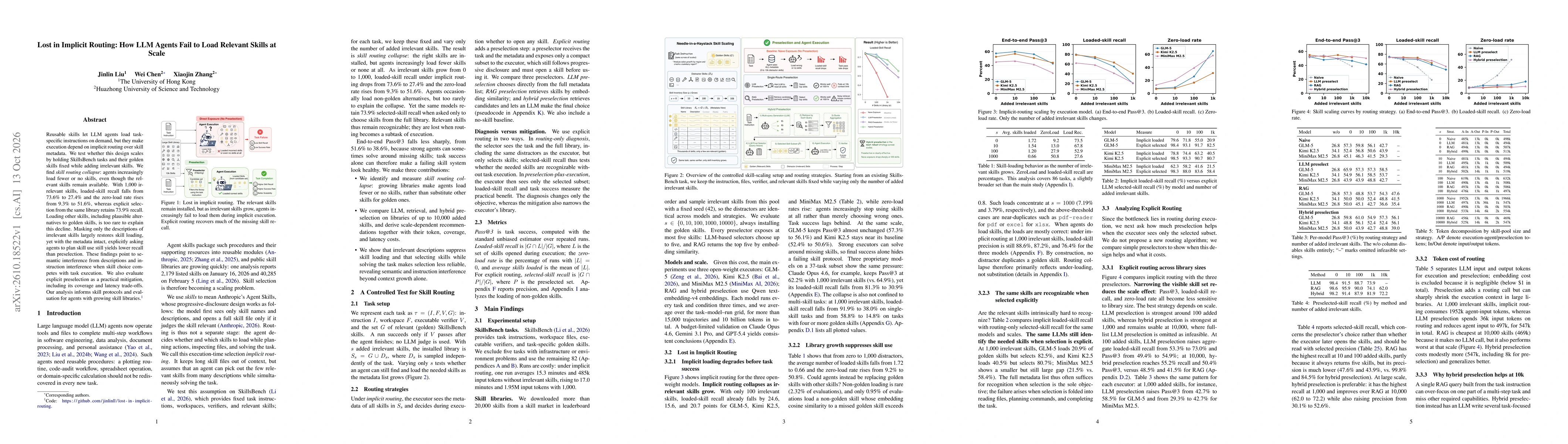 Thumbnail for Lost in Implicit Routing: How LLM Agents Fail to Load Relevant Skills at Scale