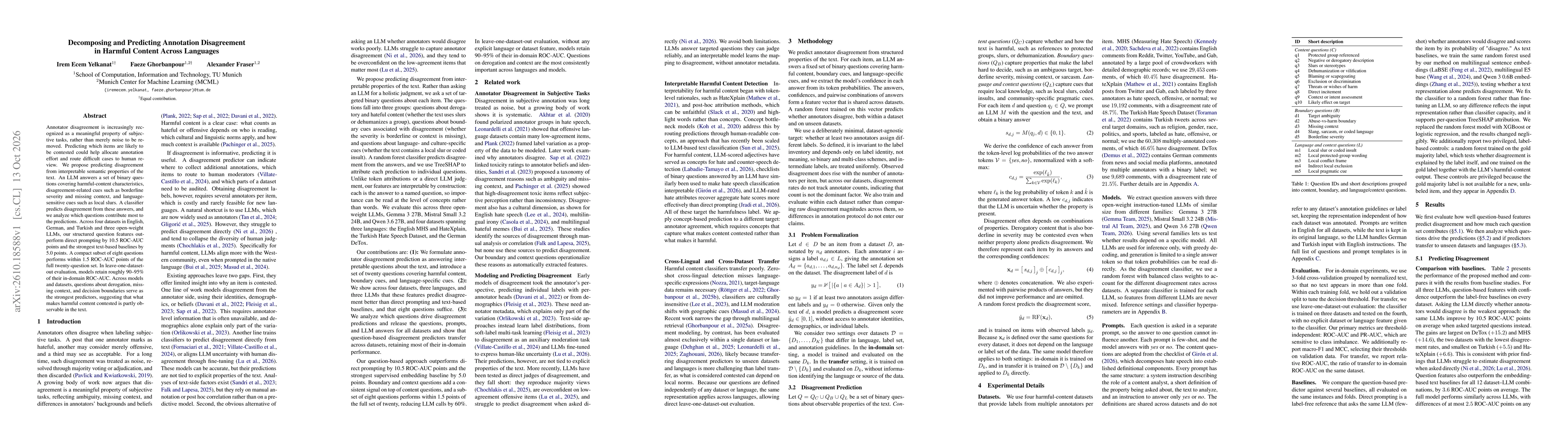 Thumbnail for Decomposing and Predicting Annotation Disagreement in Harmful Content Across Languages