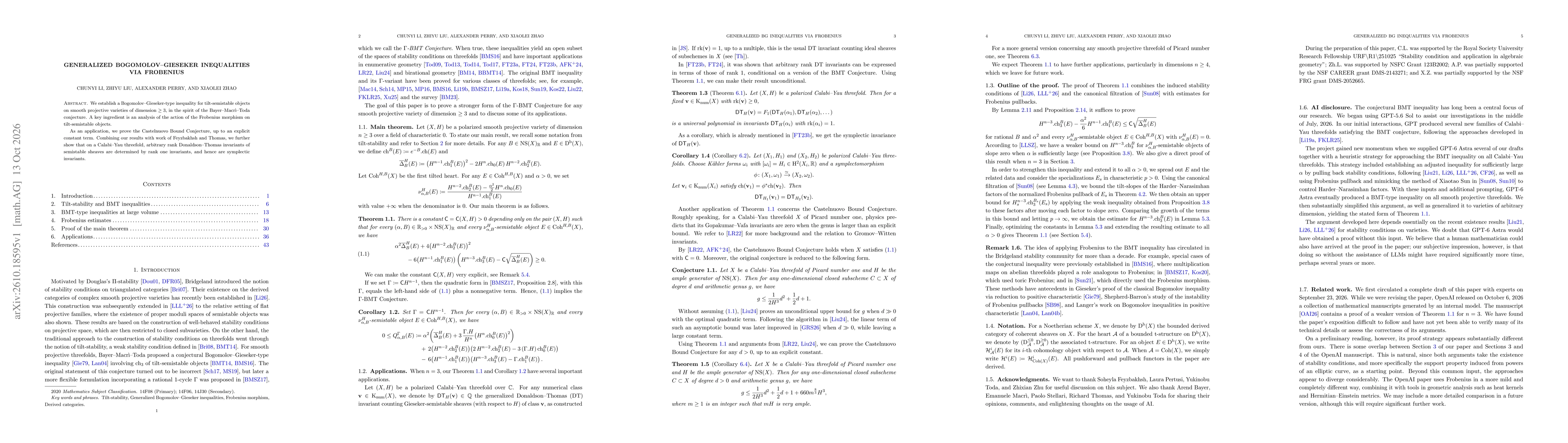 Thumbnail for Generalized Bogomolov--Gieseker inequalities via Frobenius