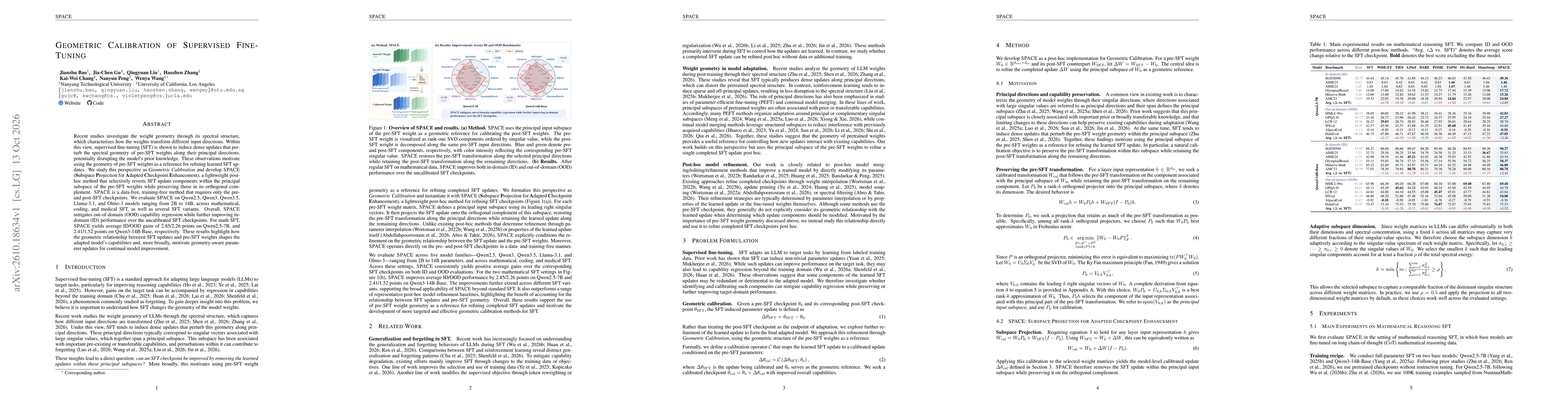 Thumbnail for Geometric Calibration of Supervised Fine-Tuning