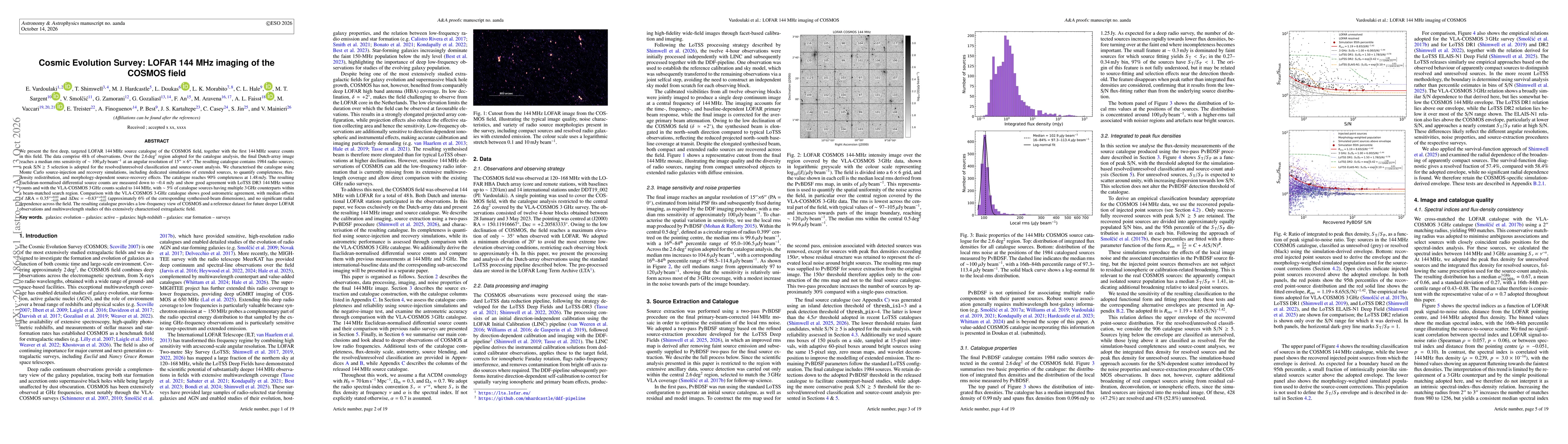 Thumbnail for Cosmic Evolution Survey: LOFAR 144 MHz imaging of the COSMOS field
