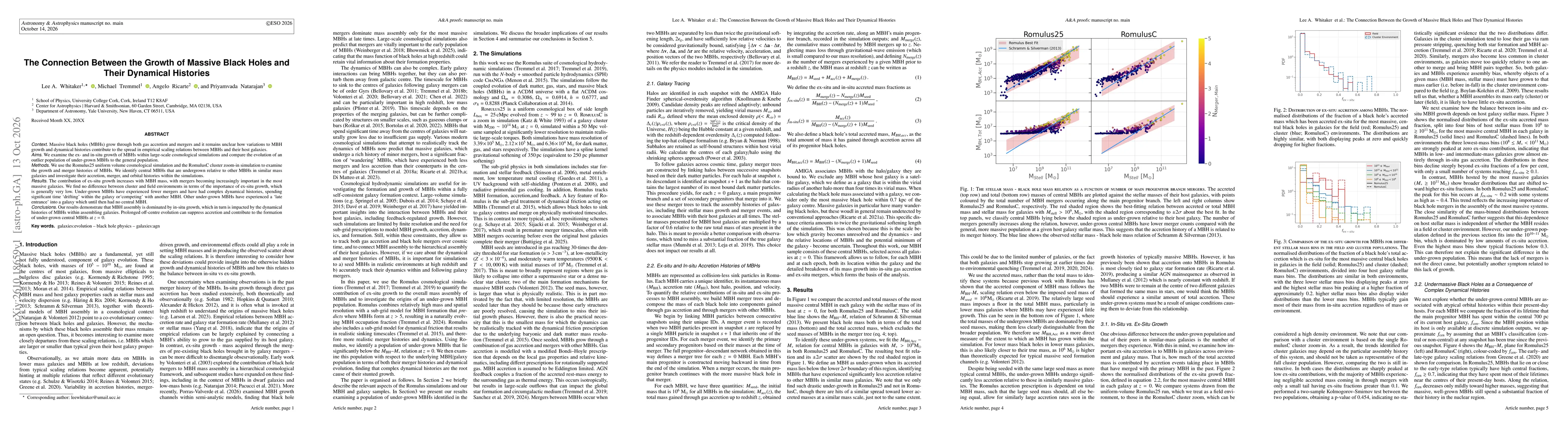 Thumbnail for The Connection Between the Growth of Massive Black Holes and Their Dynamical Histories