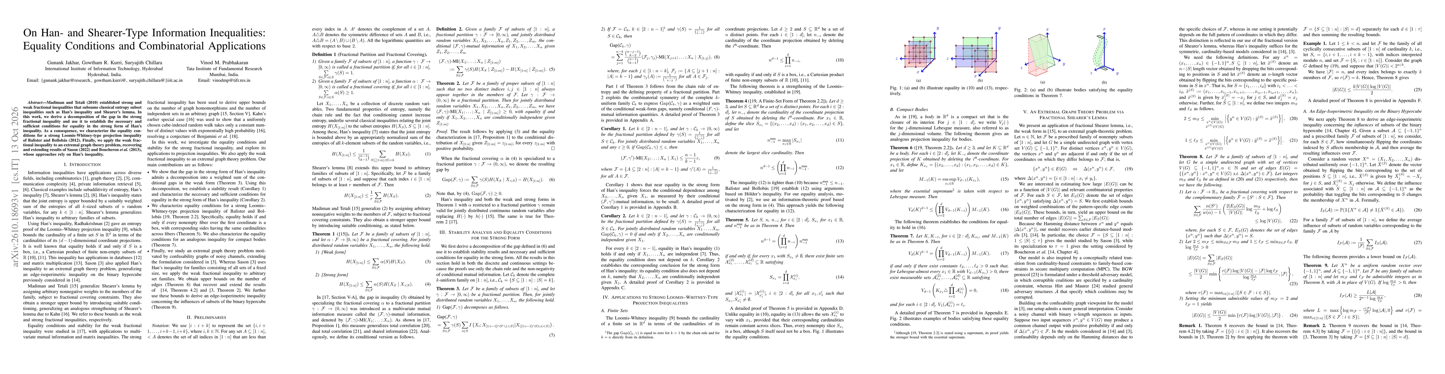 Thumbnail for On Han- and Shearer-Type Information Inequalities: Equality Conditions and Combinatorial Applications
