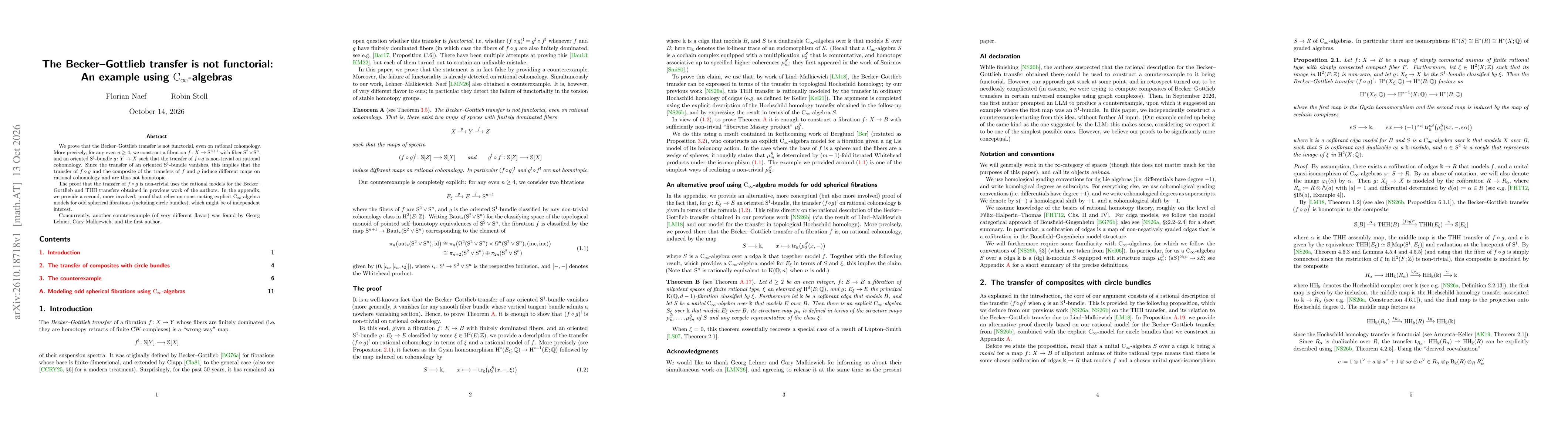 Thumbnail for The Becker-Gottlieb transfer is not functorial: An example using $C_\infty$-algebras