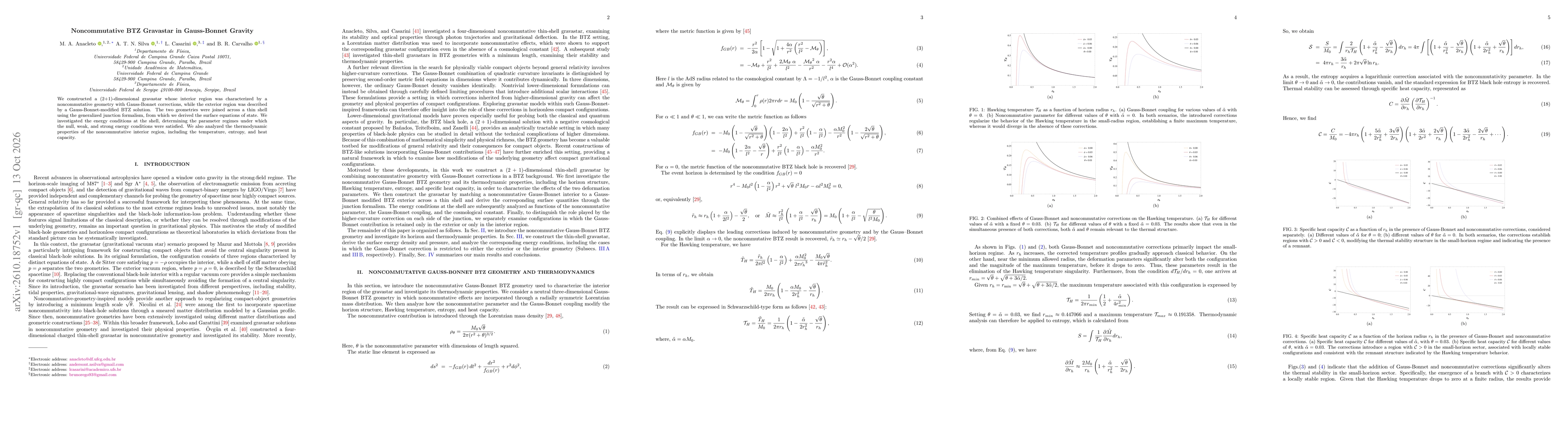 Thumbnail for Noncommutative BTZ Gravastar in Gauss-Bonnet Gravity