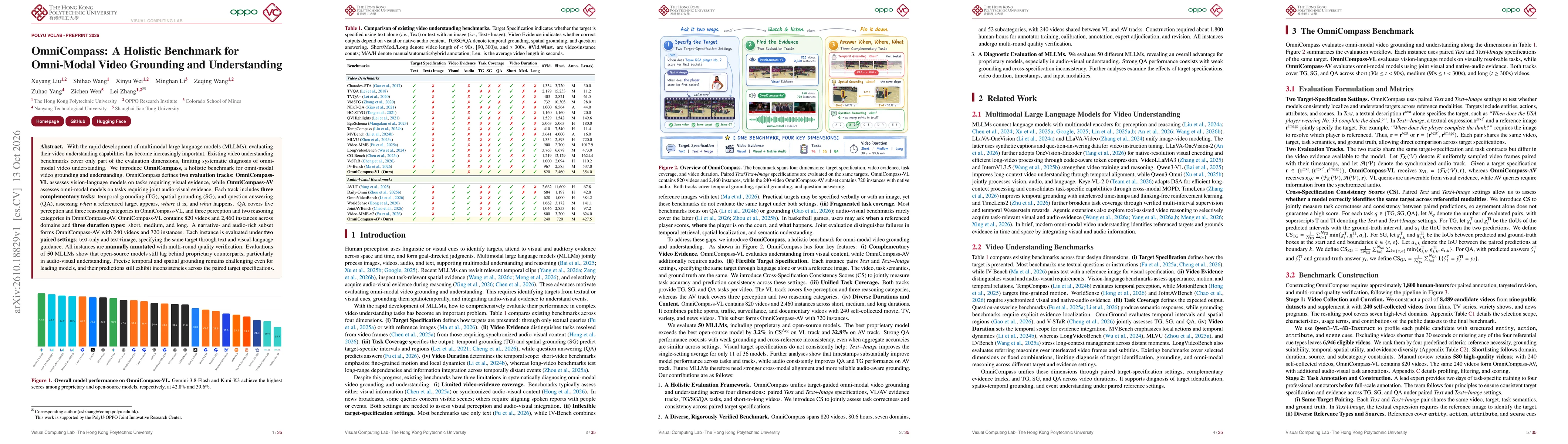 Thumbnail for OmniCompass: A Holistic Benchmark for Omni-Modal Video Grounding and Understanding