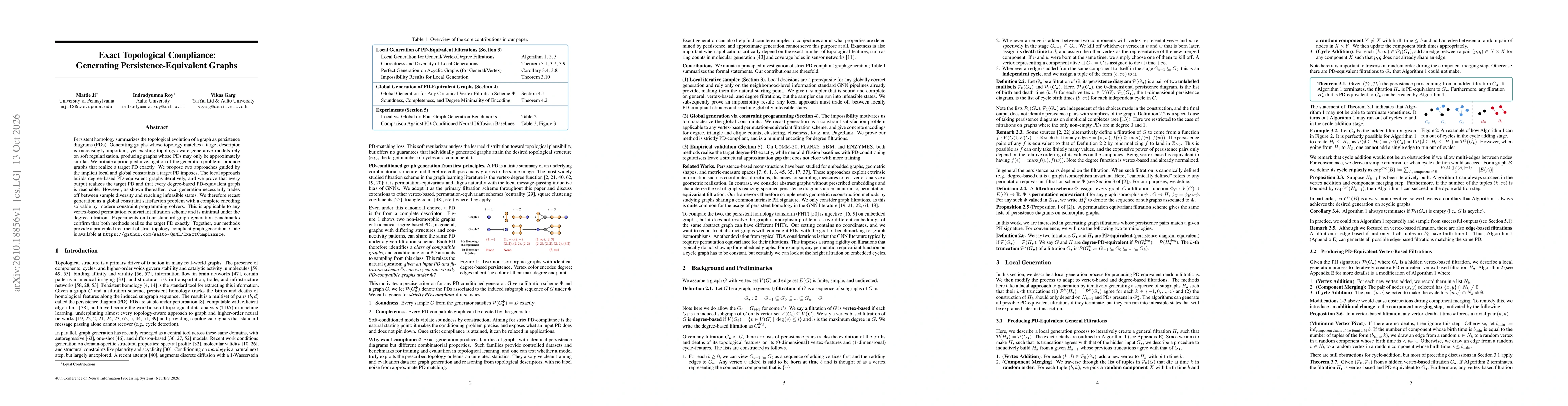 Thumbnail for Exact Topological Compliance: Generating Persistence-Equivalent Graphs