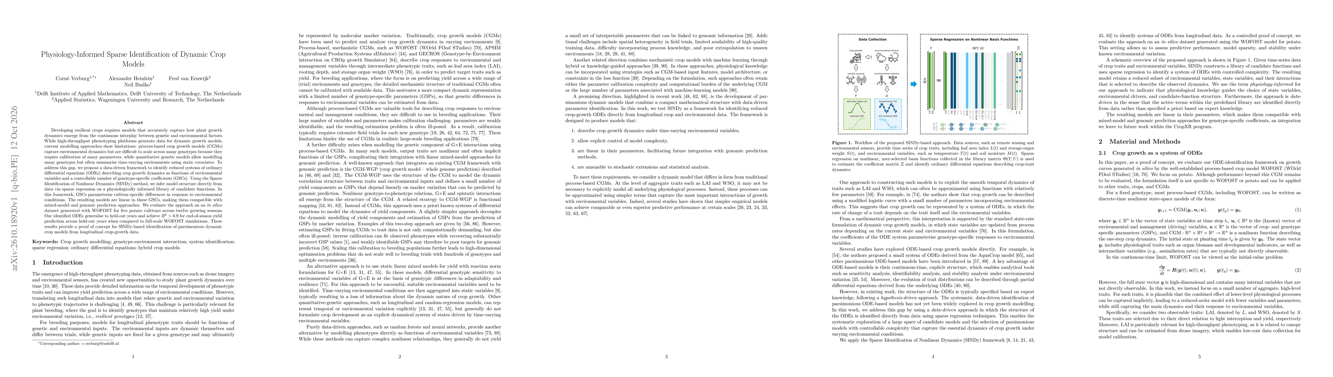 Thumbnail for Physiology-Informed Sparse Identification of Dynamic Crop Models