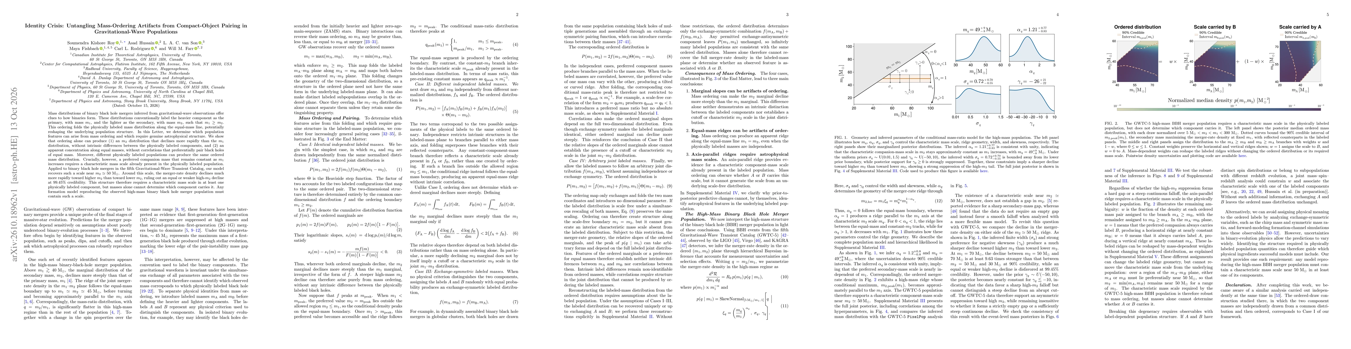 Thumbnail for Identity Crisis: Untangling Mass-Ordering Artifacts from Compact-Object Pairing in Gravitational-Wave Populations