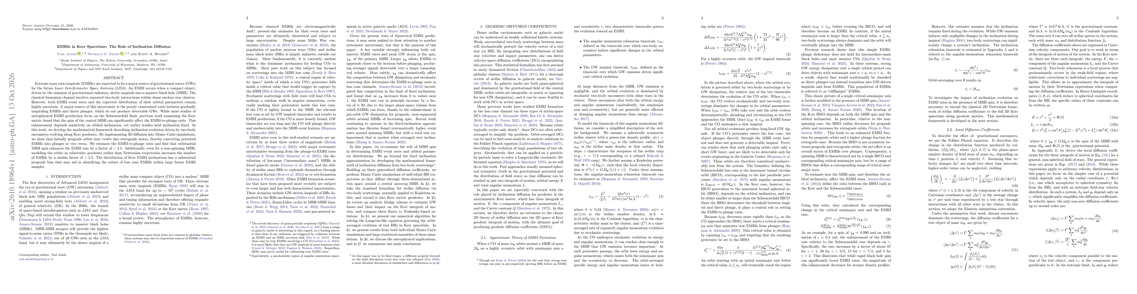 Thumbnail for EMRIs in Kerr Spacetime: The Role of Inclination Diffusion