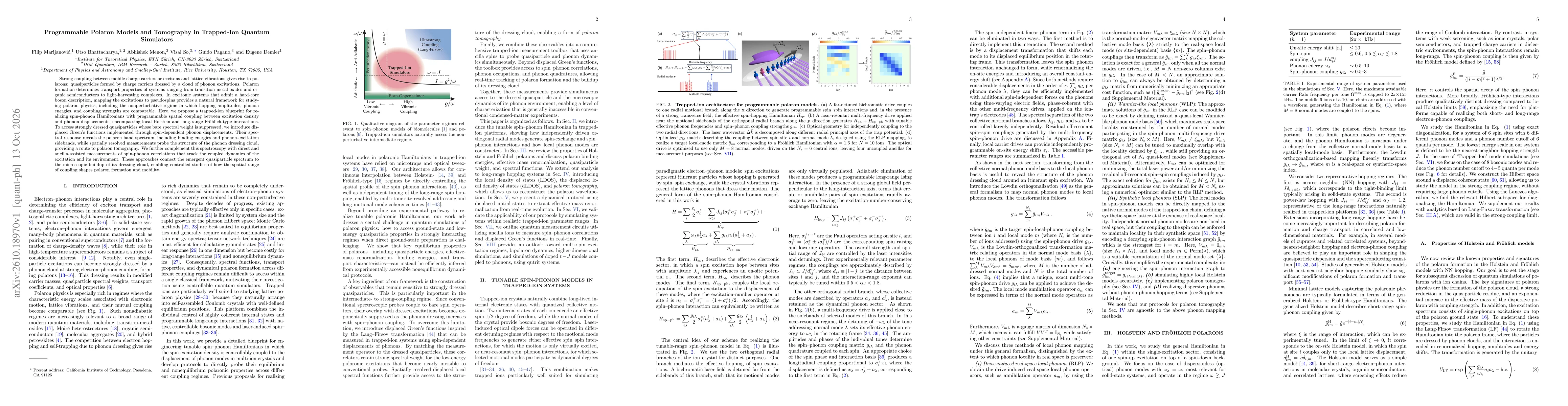 Thumbnail for Programmable Polaron Models and Tomography in Trapped-Ion Quantum Simulators