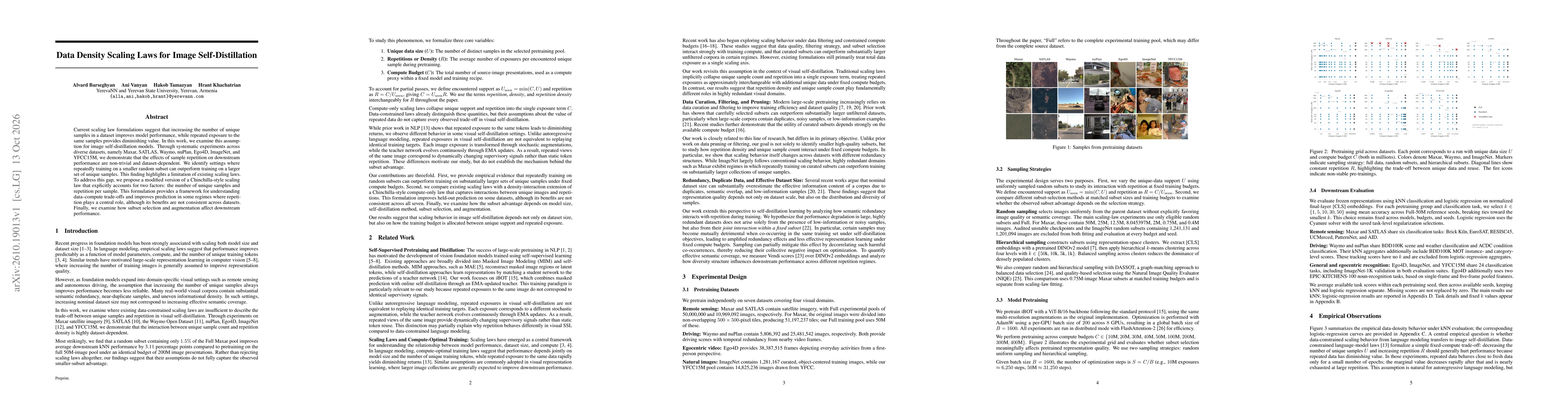 Thumbnail for Data Density Scaling Laws for Image Self-Distillation