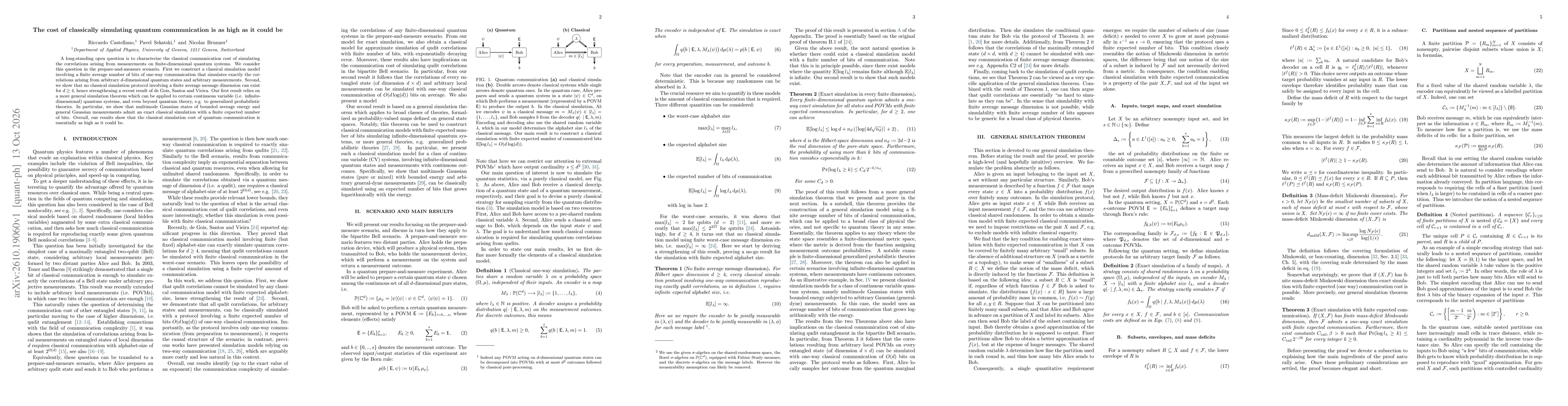 Thumbnail for The cost of classically simulating quantum communication is as high as it could be