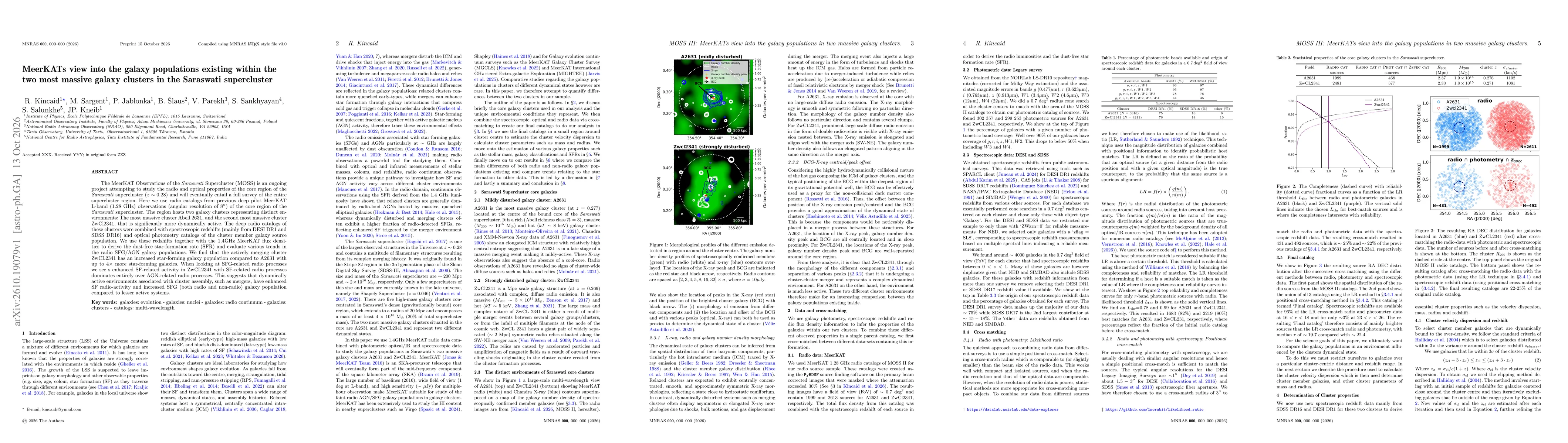 Thumbnail for MOSS III: MeerKATs view on the galaxy populations in two massive galaxy clusters