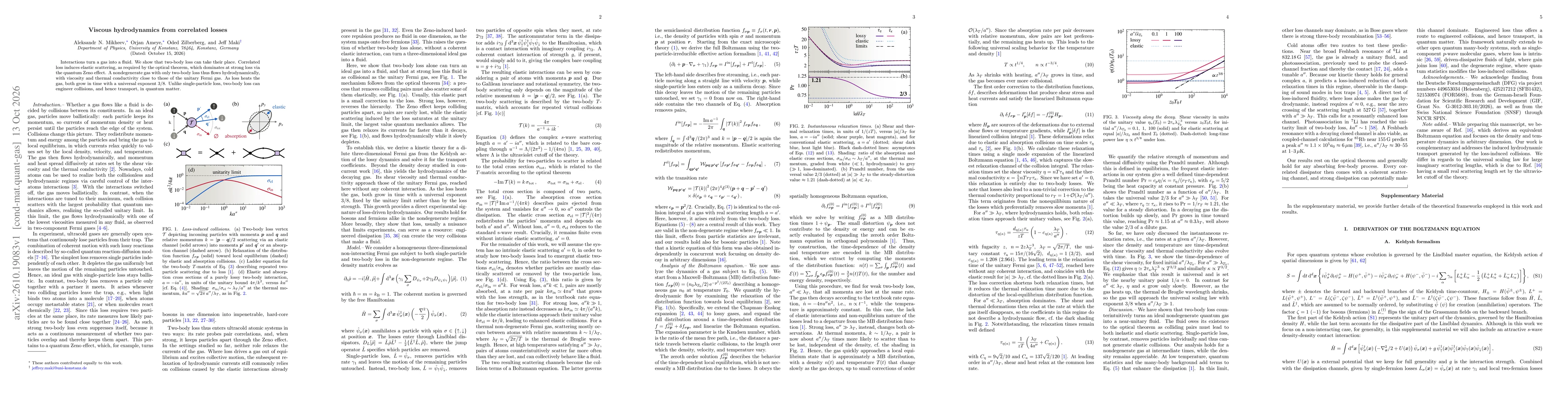 Thumbnail for Viscous hydrodynamics from correlated losses