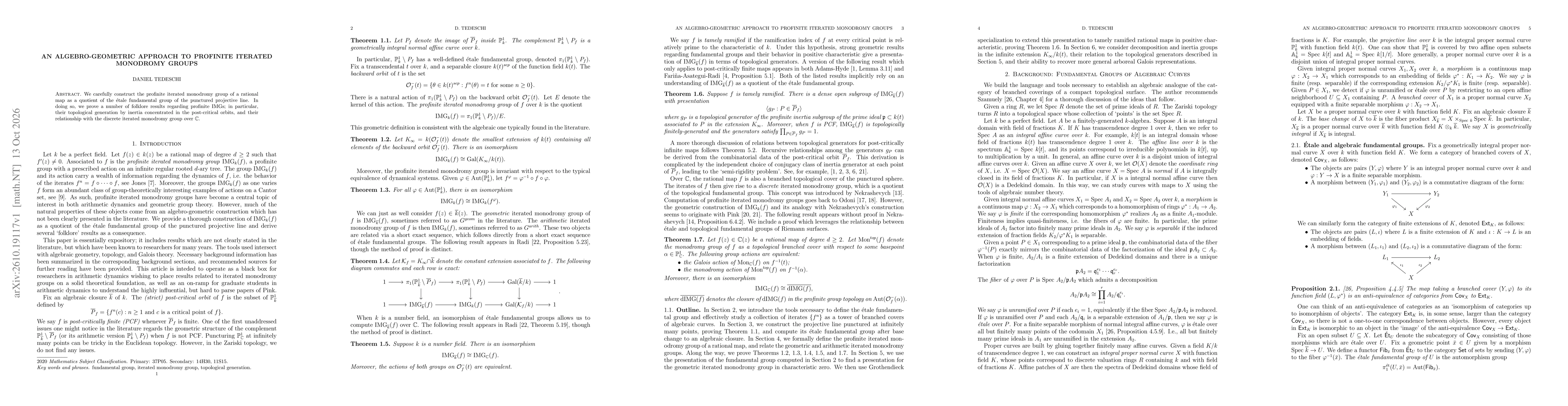Thumbnail for An algebro-geometric approach to profinite iterated monodromy groups