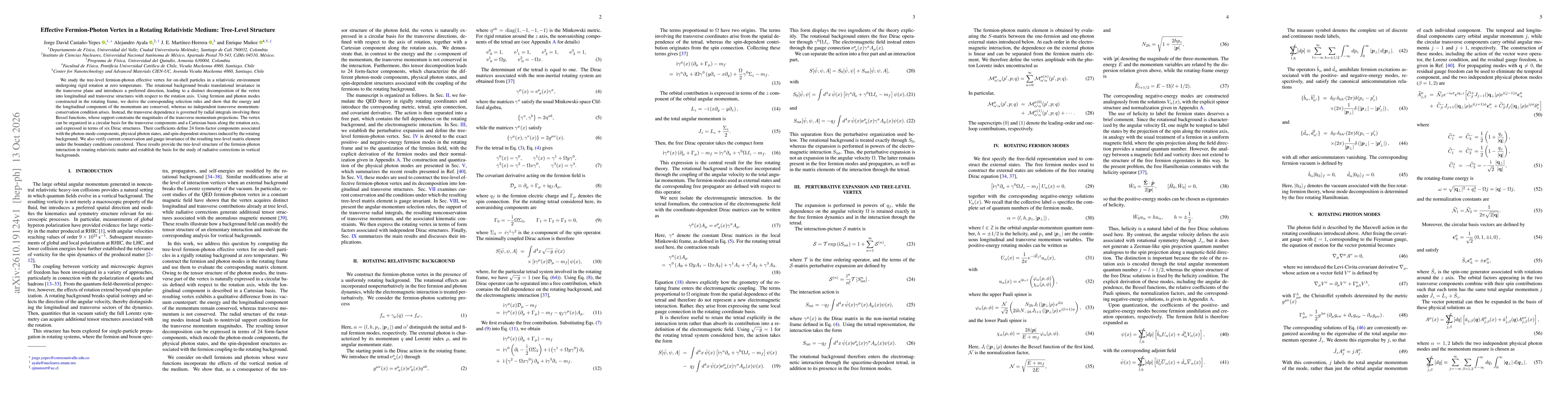 Thumbnail for Effective Fermion-Photon Vertex in a Rotating Relativistic Medium: Tree-Level Structure
