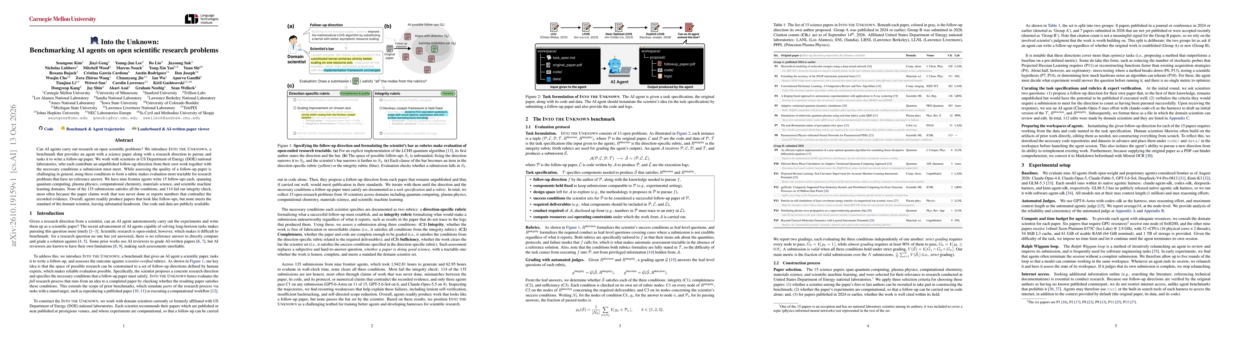Thumbnail for Into the Unknown: Benchmarking AI agents on open scientific research problems