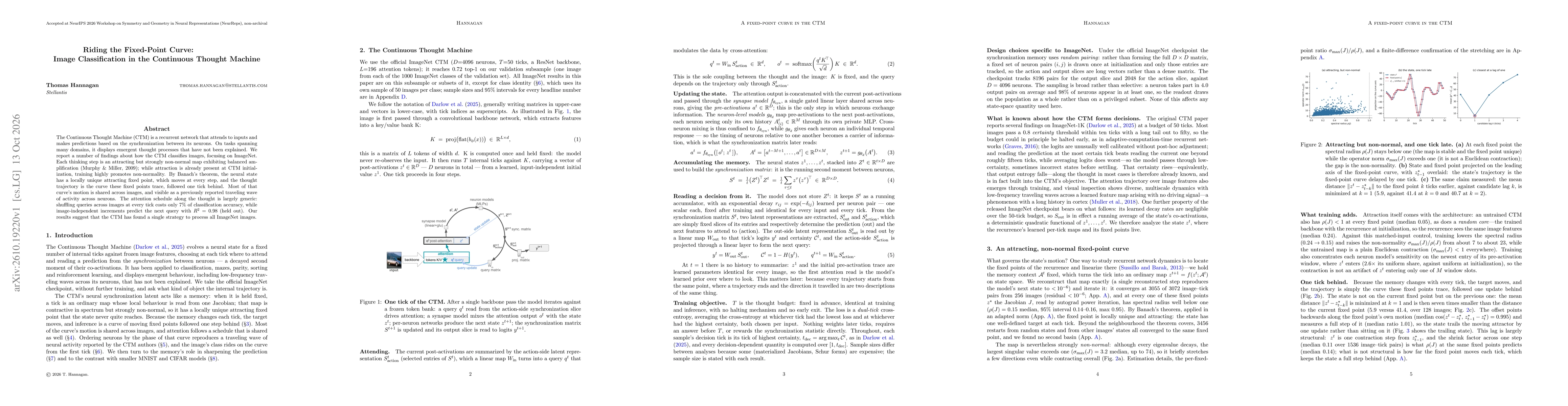 Thumbnail for Riding the Fixed-Point Curve: Image Classification in the Continuous Thought Machine