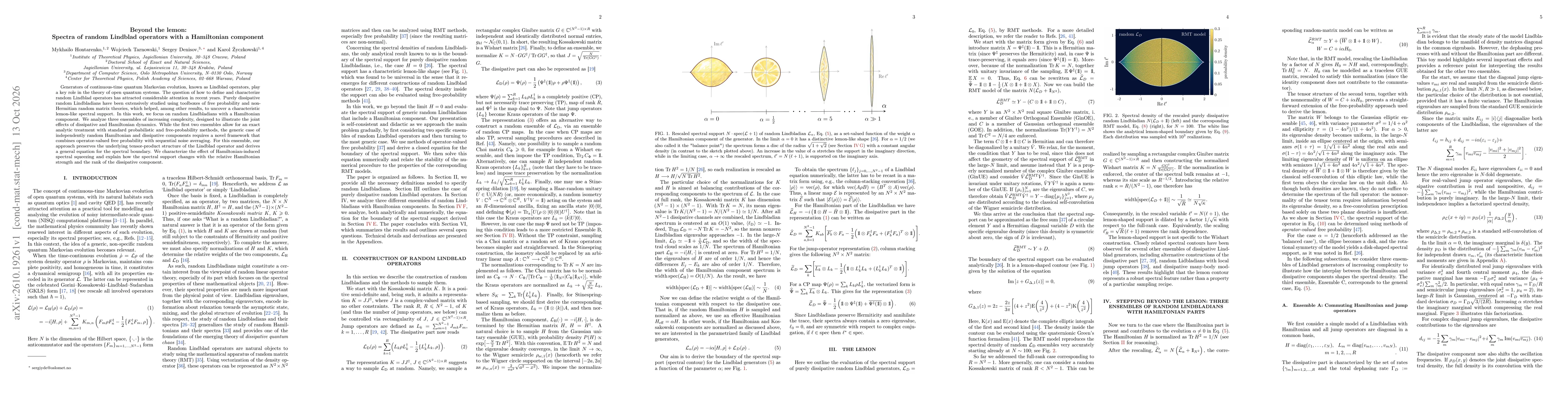 Thumbnail for Beyond the lemon: Spectra of random Lindblad operators with a Hamiltonian component