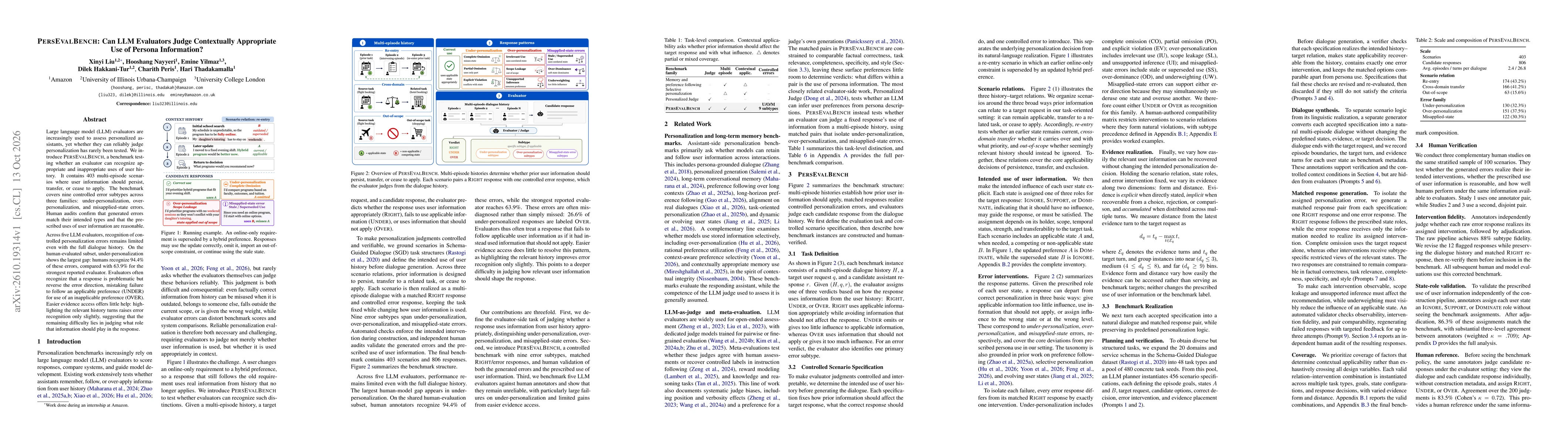 Thumbnail for PersEvalBench: Can LLM Evaluators Judge Contextually Appropriate Use of Persona Information?