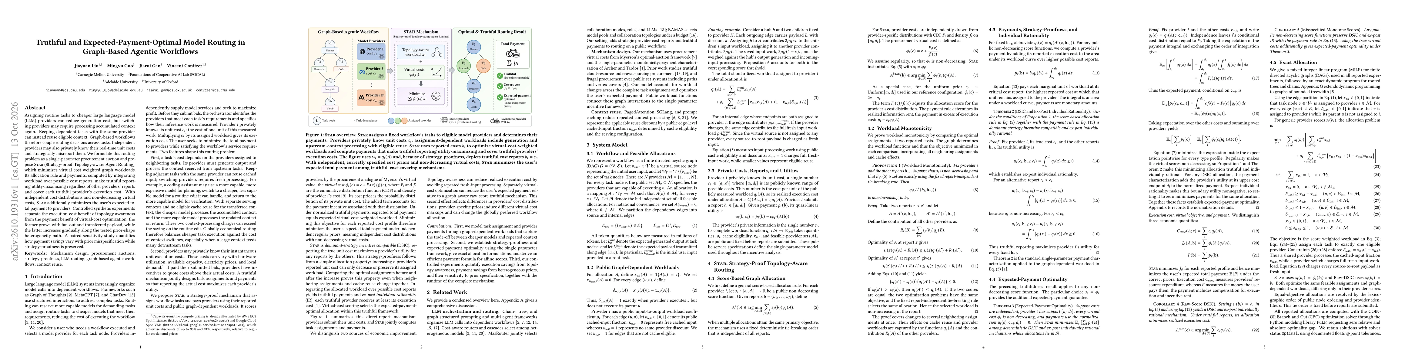 Thumbnail for Truthful and Expected-Payment-Optimal Model Routing in Graph-Based Agentic Workflows