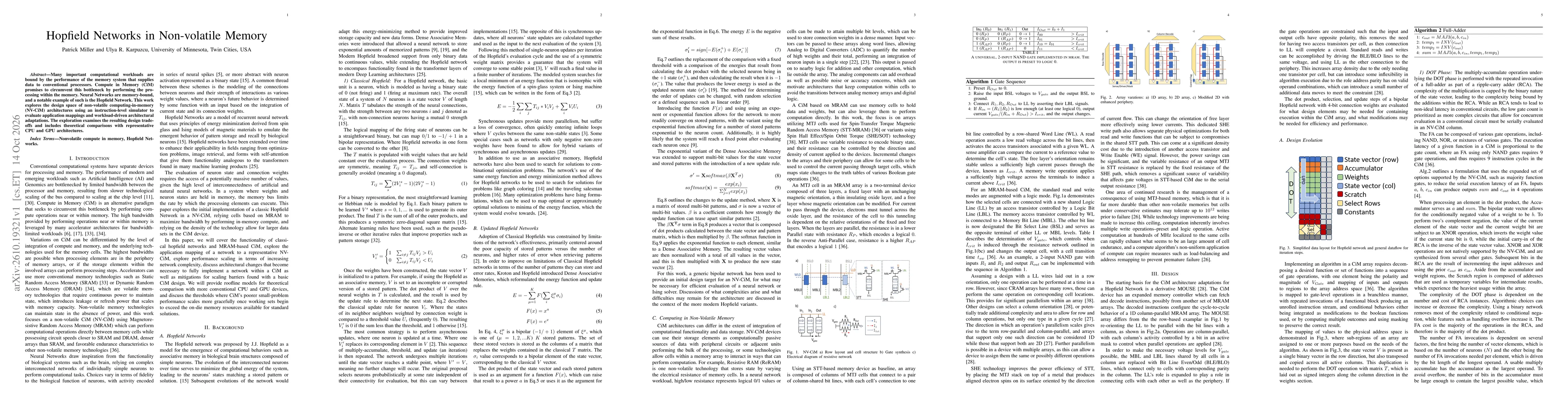 Thumbnail for Hopfield Networks in Non-volatile Memory