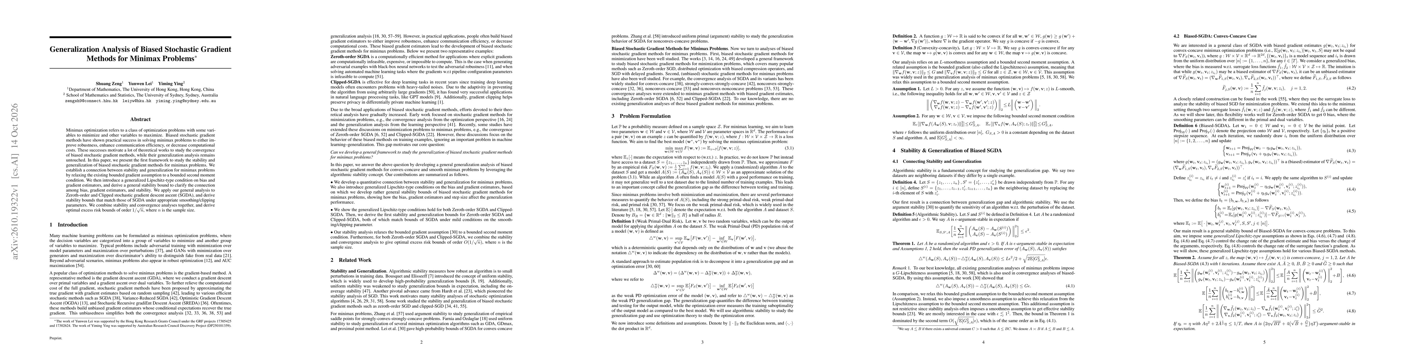 Thumbnail for Generalization Analysis of Biased Stochastic Gradient Methods for Minimax Problems