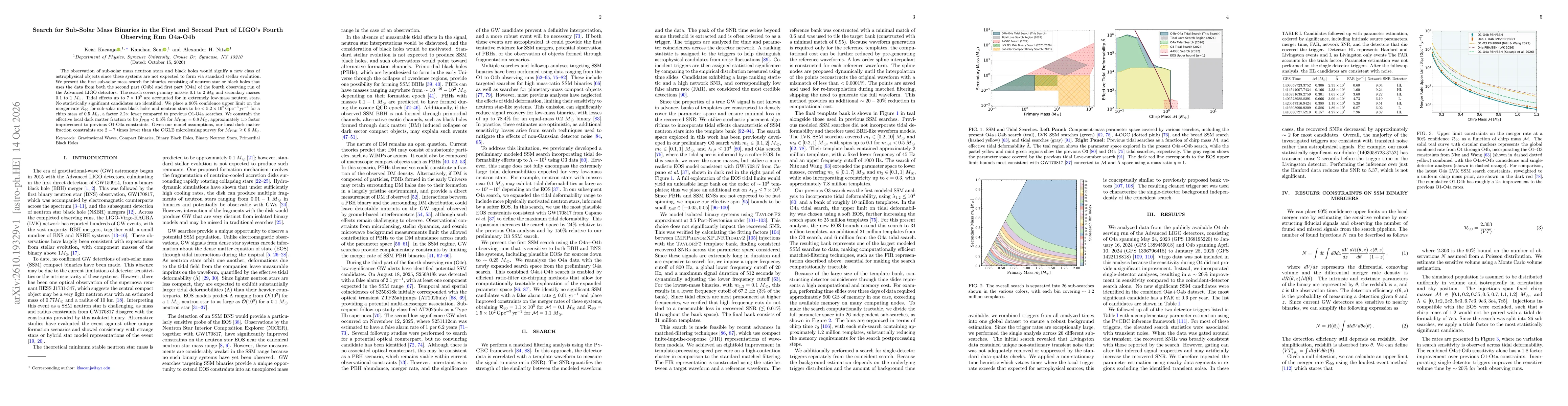 Thumbnail for Search for Sub-Solar Mass Binaries in the First and Second Part of LIGO's Fourth Observing Run O4a-O4b