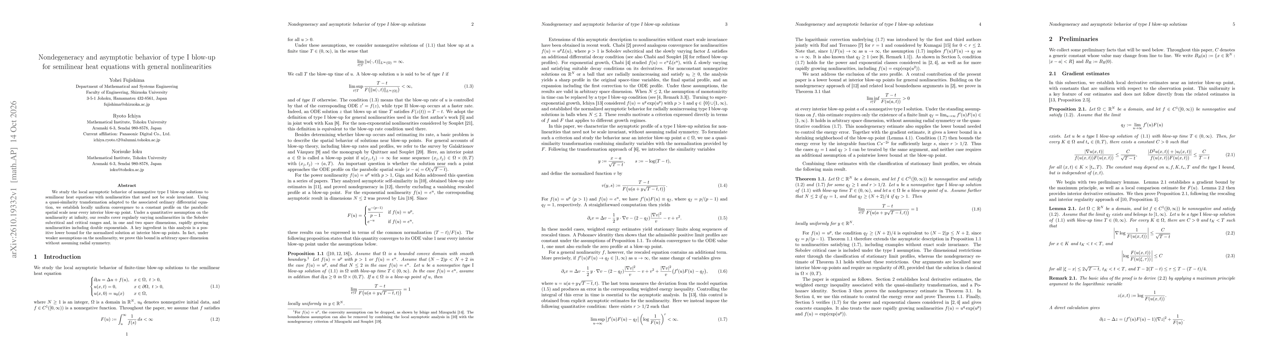 Thumbnail for Nondegeneracy and asymptotic behavior of type I blow-up for semilinear heat equations with general nonlinearities