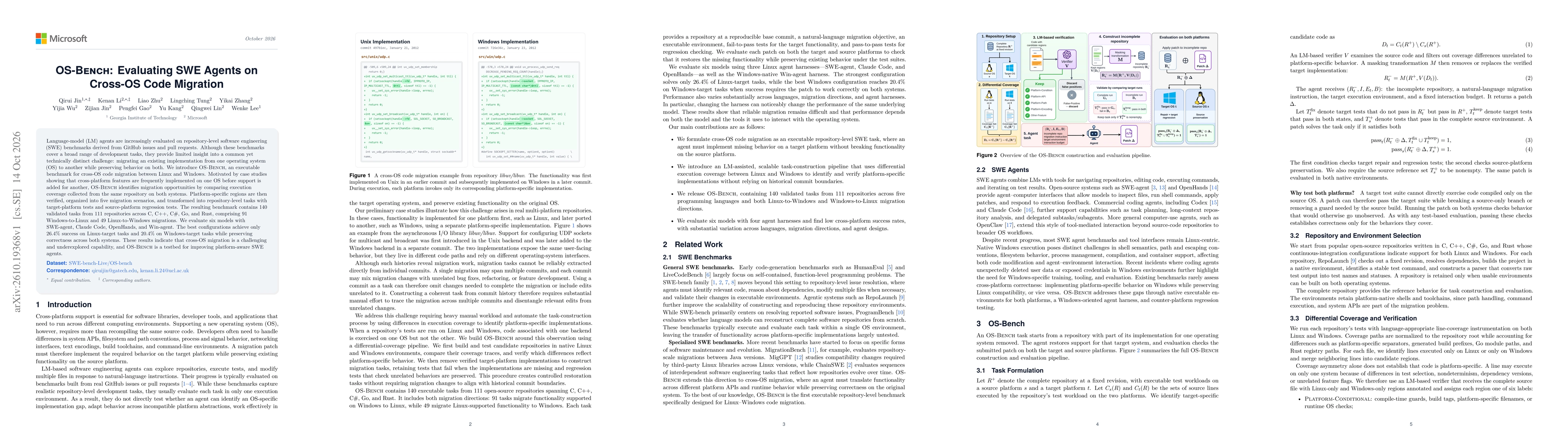 Thumbnail for OS-Bench: Evaluating SWE Agents on Cross-OS Code Migration